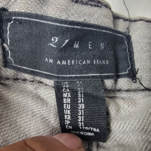 21 Men Gray Mens Size 31 Denim Shorts Casual Outdoors Walking Comfort Summer - Picture 3 of 9